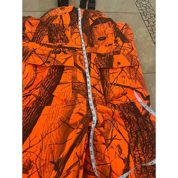 Walls Reversible Camo Hunting Bib Overalls Large Sporting Orange Pockets Utilty - Picture 10 of 13